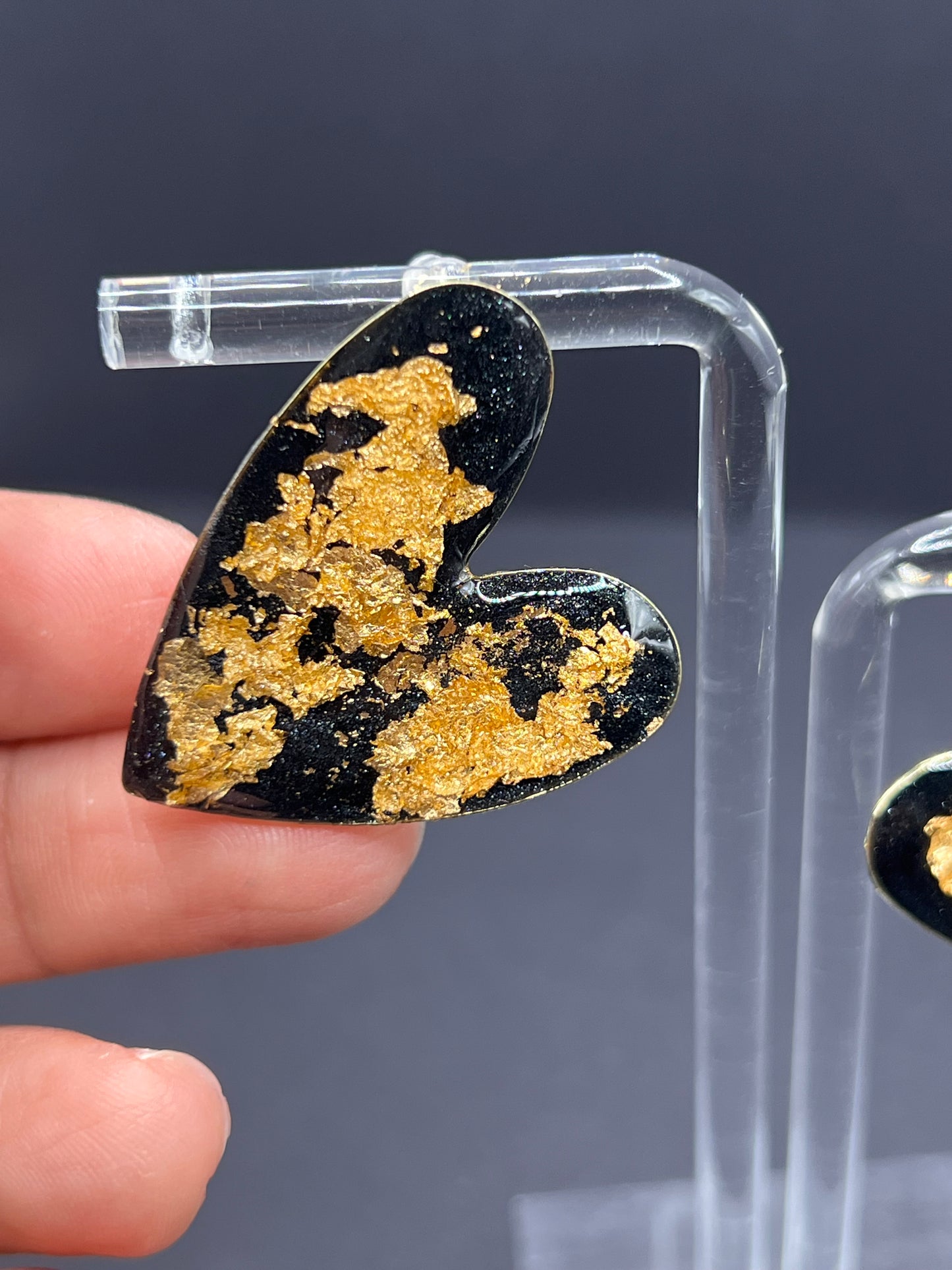 Black gold hearts