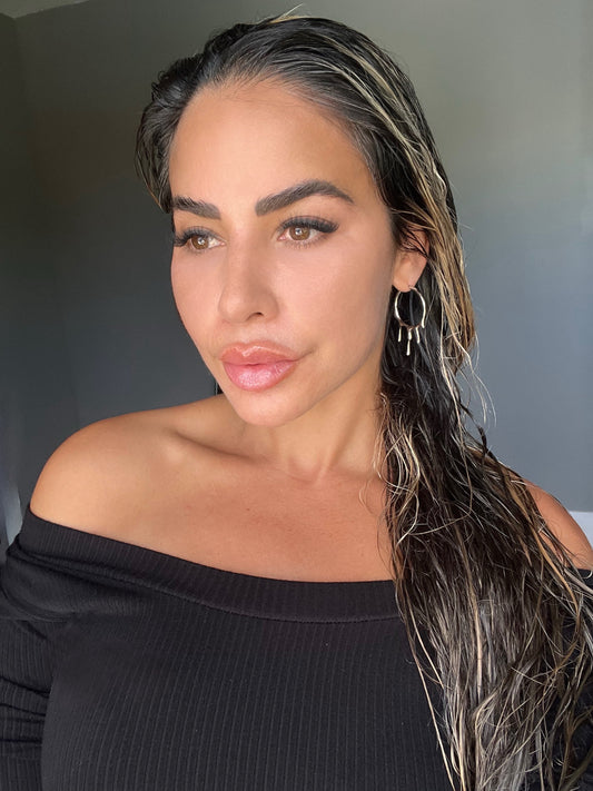 Silver drip hoops