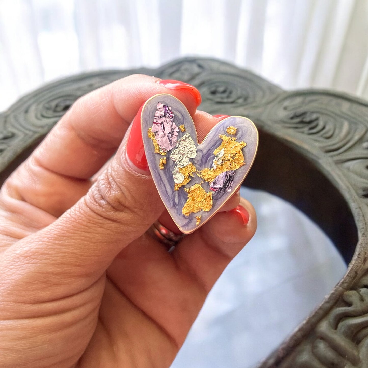 Mixed metal, purple heart