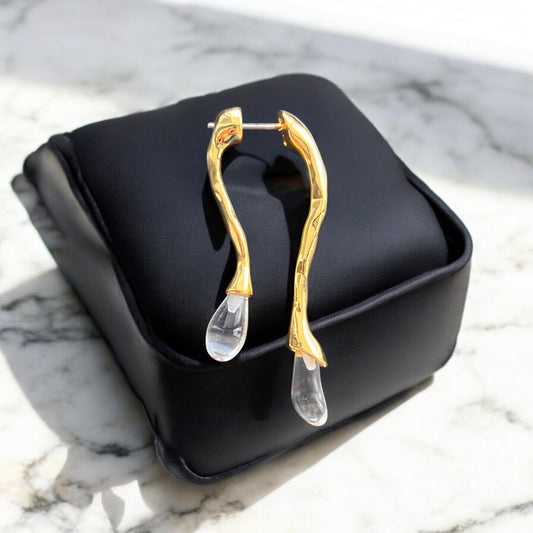 Perspex Front-Back Double Drop Earrings