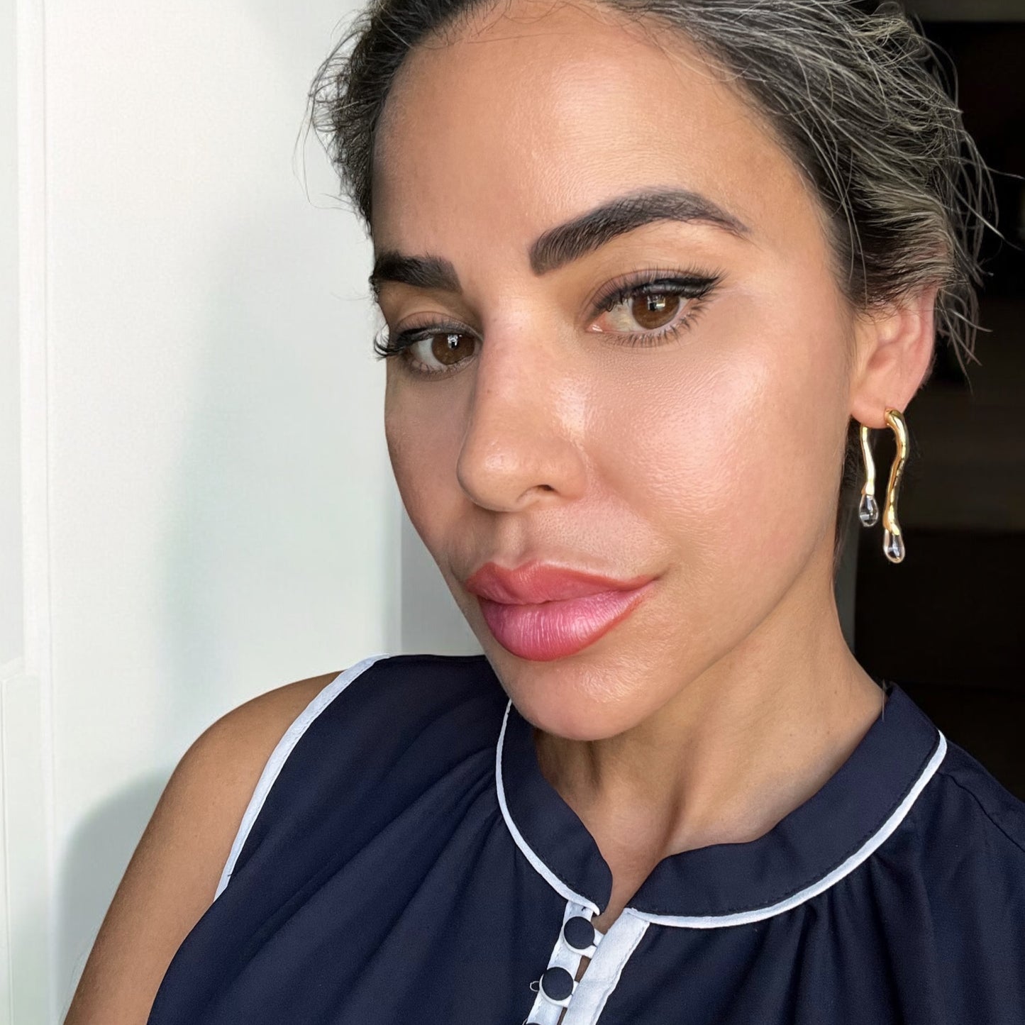 Perspex Front-Back Double Drop Earrings
