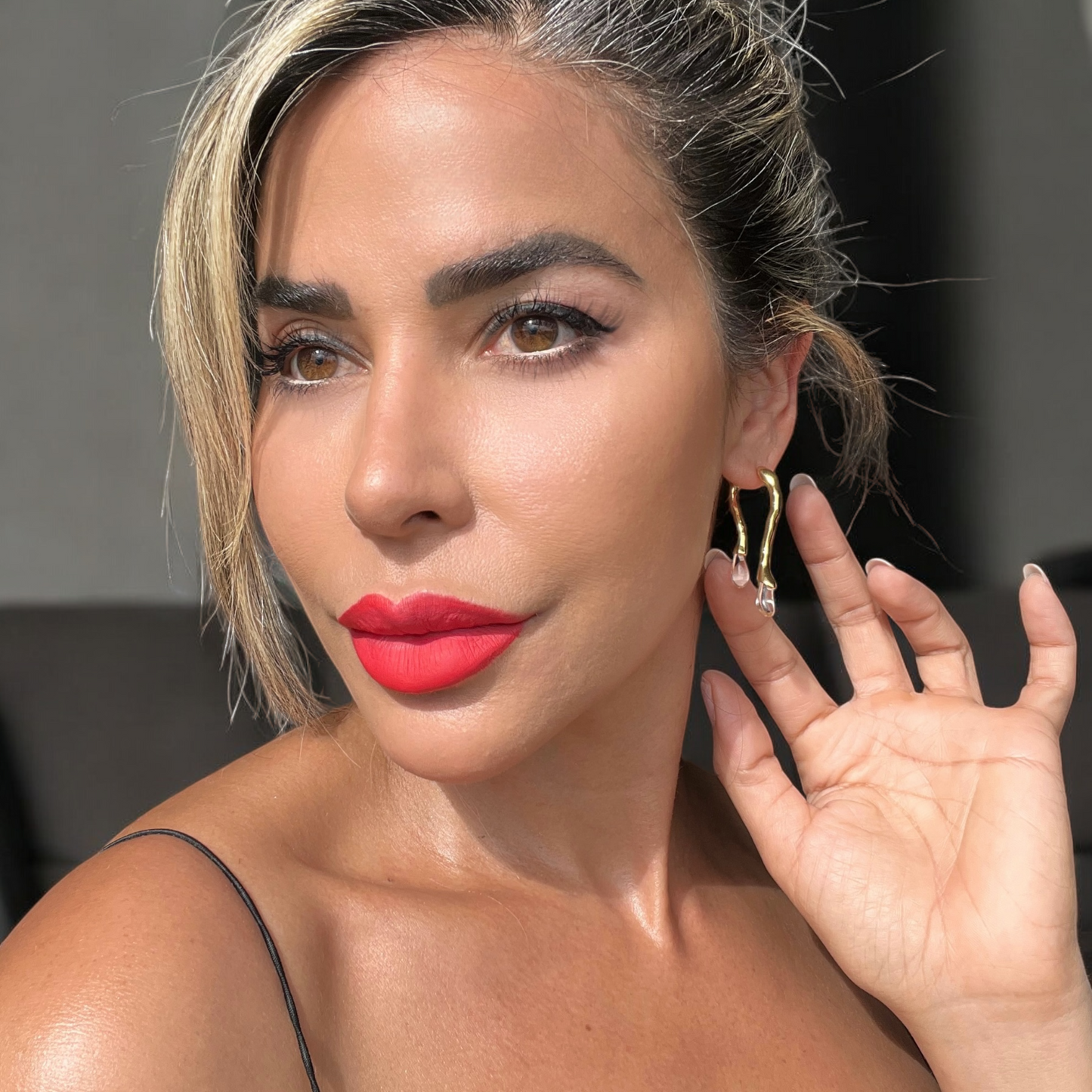 Perspex Front-Back Double Drop Earrings